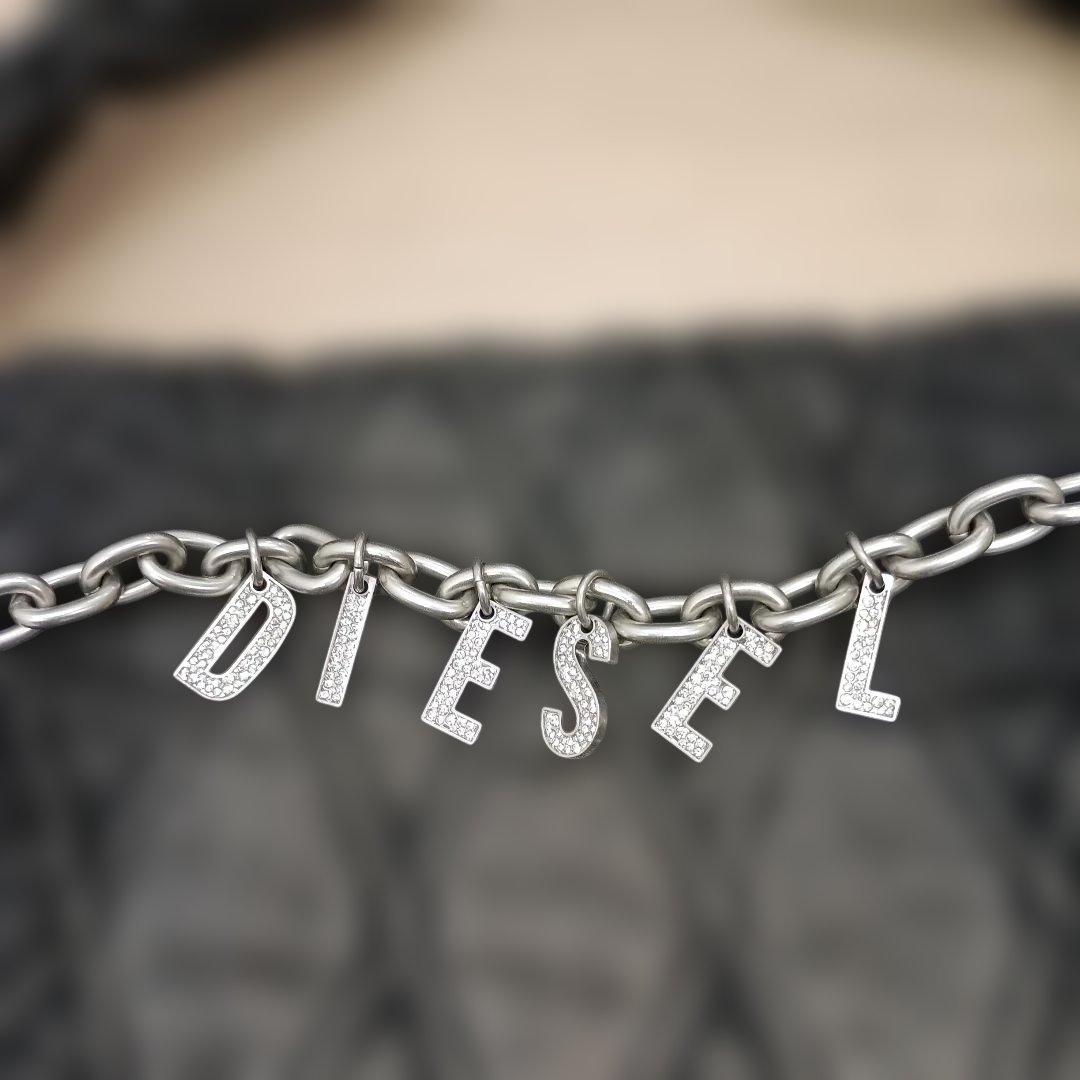 DIESEL charm-D デニム ショルダーバッグ