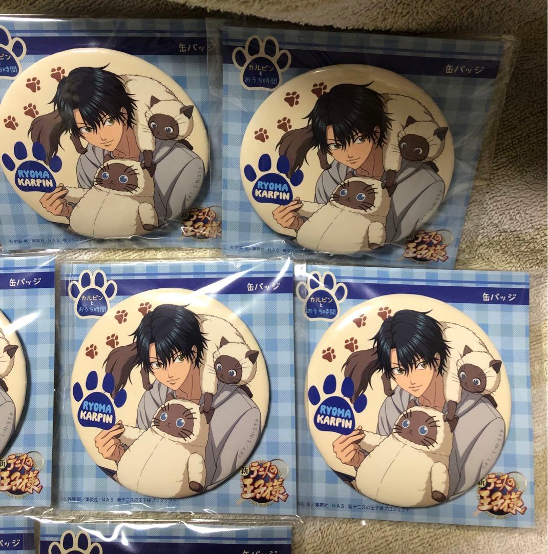 カルピンとおうち時間　75mm缶バッジ　越前リョーマ＆カルピン　10点セット