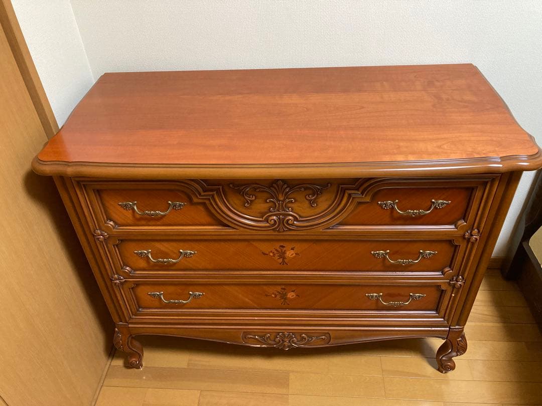 とき乃様専用】アンティーク 猫脚 西洋スタイル 木製チェスト 3引き出し