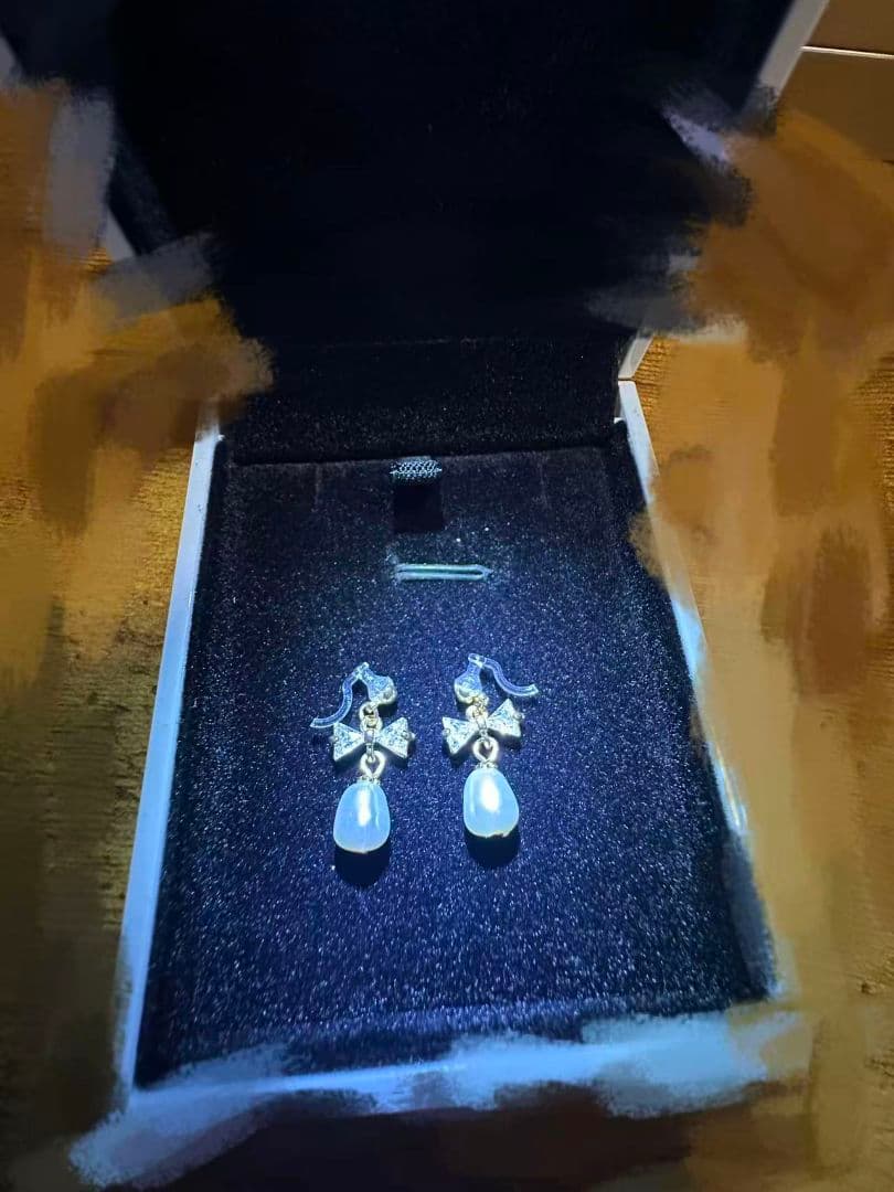 パールとリボンのフックピアス TITTY＆CO.（ティティーアンドコー） ピアス 「Monnette」リボンパール