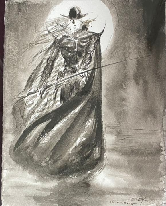 天野喜孝 オーダー原画 吸血鬼ハンターD アールビバン保証書付属 FF