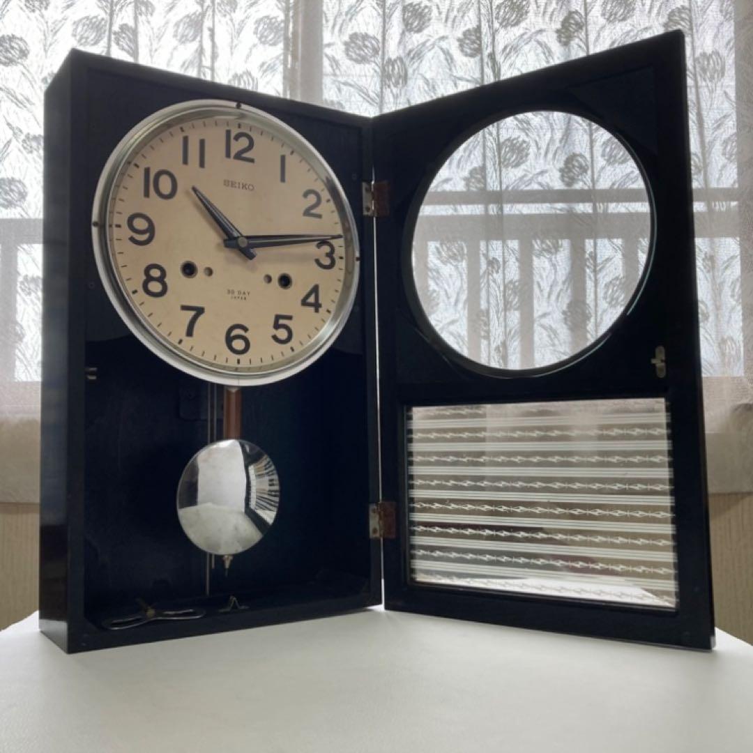 SEIKO セイコー 振り子時計 掛け時計 柱 木製 当時物 昭和レトロ 稼働品