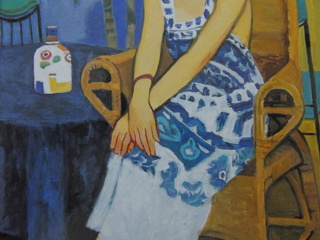 佐藤昌祐、【初夏婦人】、希少な額装用画集より、新品額装付