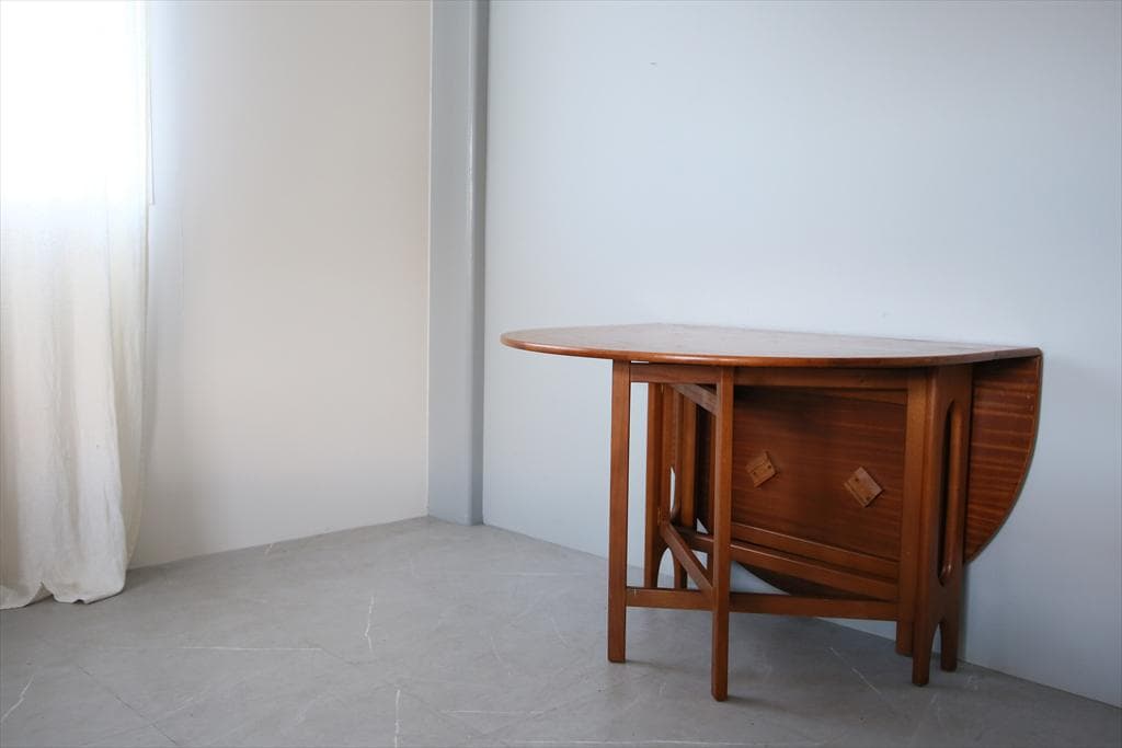 英国アンティーク木製ゲートレッグテーブル/ダイニング机/バタフライ(92-221