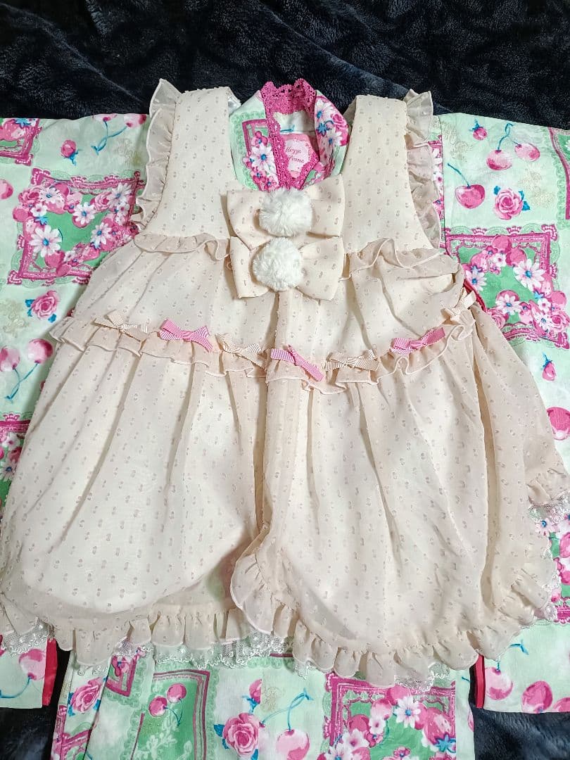 mezzo piano メゾピアノ　3歳　七五三　着物　被布セット　女の子　薄緑