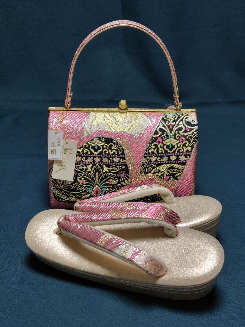 【沙織】和装用バッグと草履（M）セット