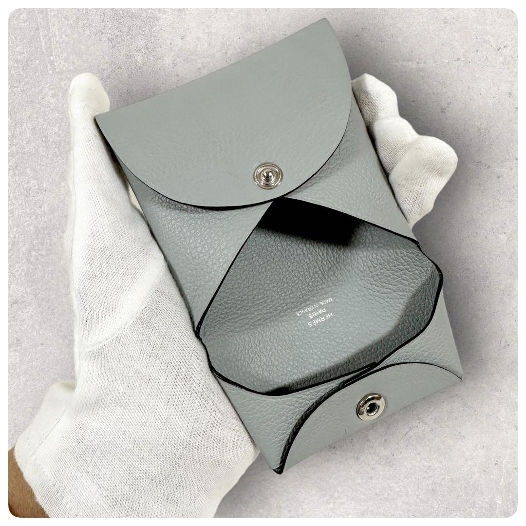 極美品✨HERMES エルメス バスティア 本革 ケース 小銭入れ グレー