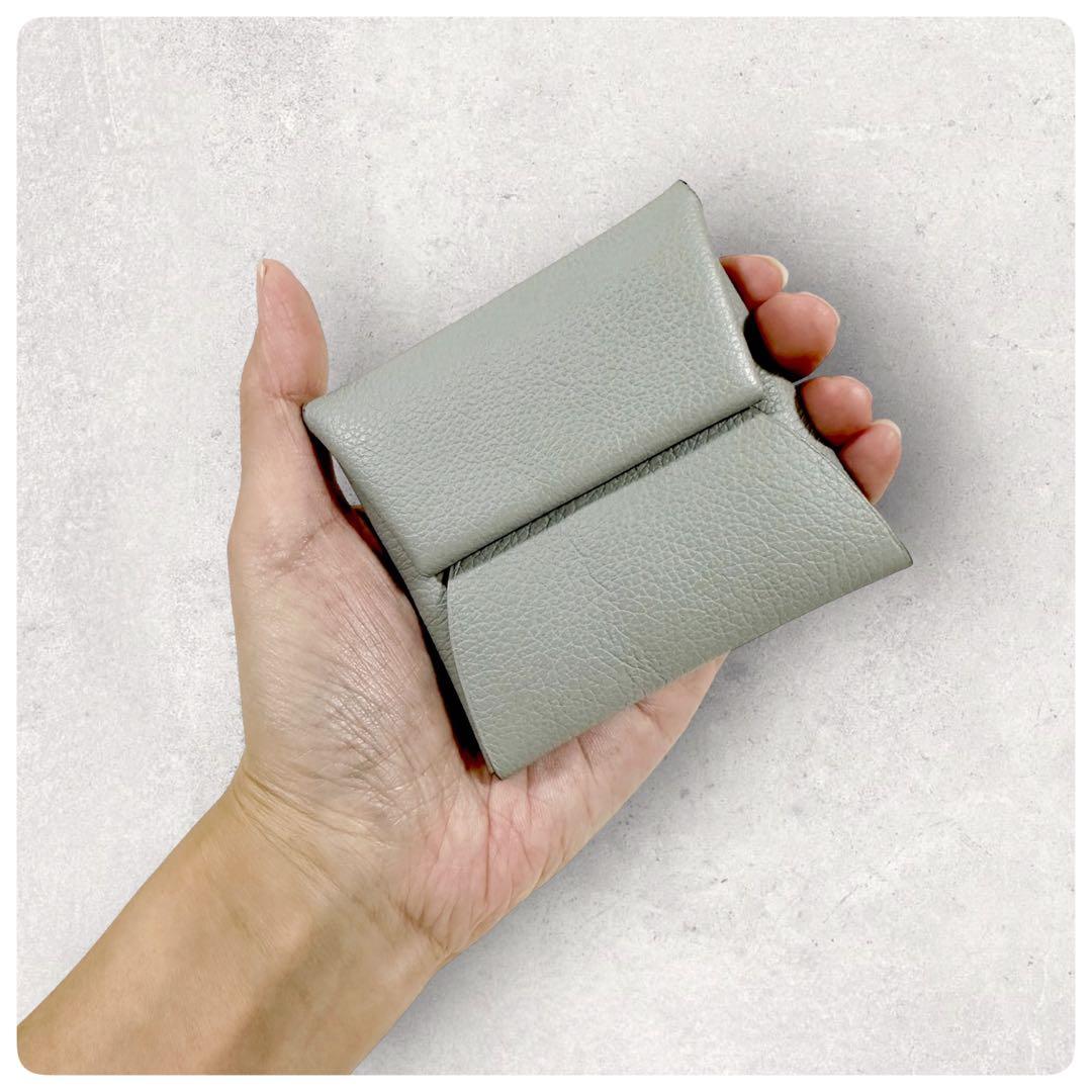 極美品✨HERMES エルメス バスティア 本革 ケース 小銭入れ グレー