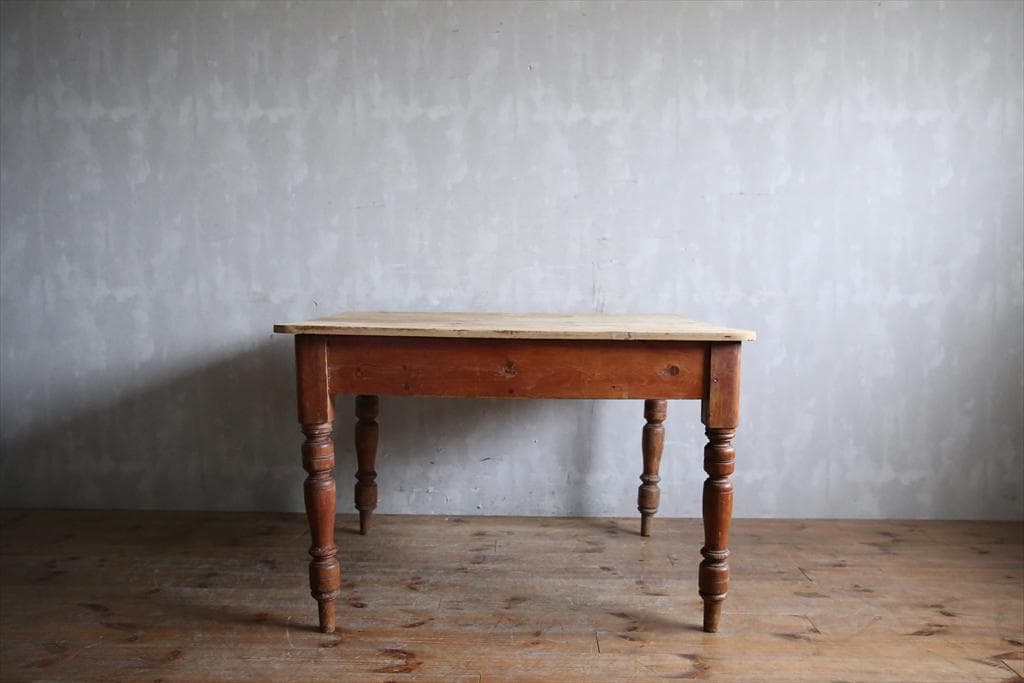 イギリスアンティーク◇オールドパイン古木ダイニングテーブル/木製机(72-76)