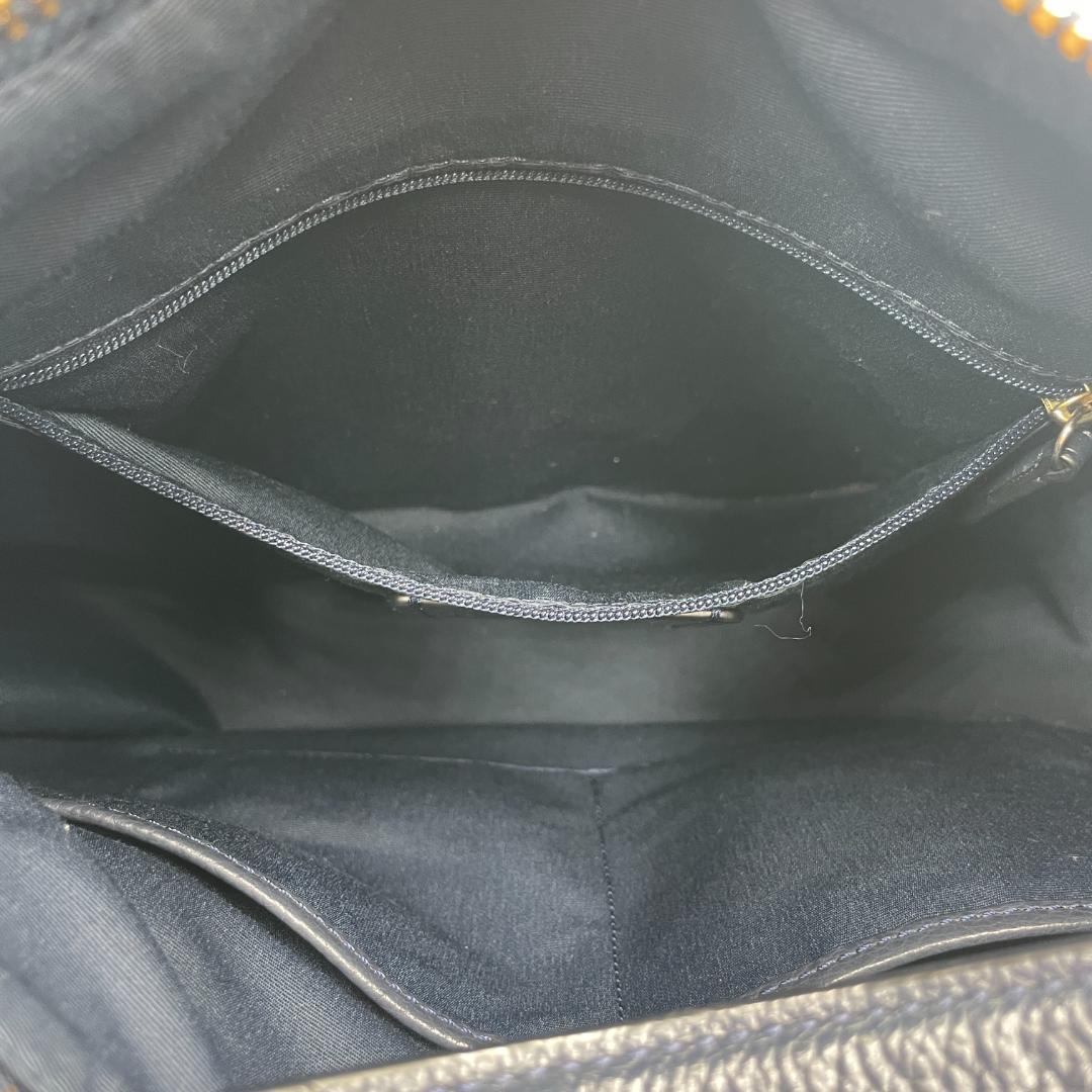 良品 COACH ショルダーバッグ レザー ブラック ホーボー 斜め掛け