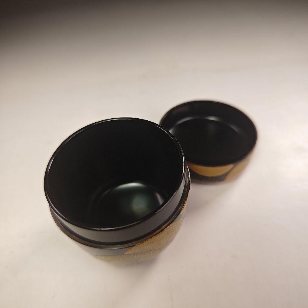 ウ223 棗『塗師 川瀬表完』『松金蒔絵 棗 共箱』漆塗 茶道具の通販はau