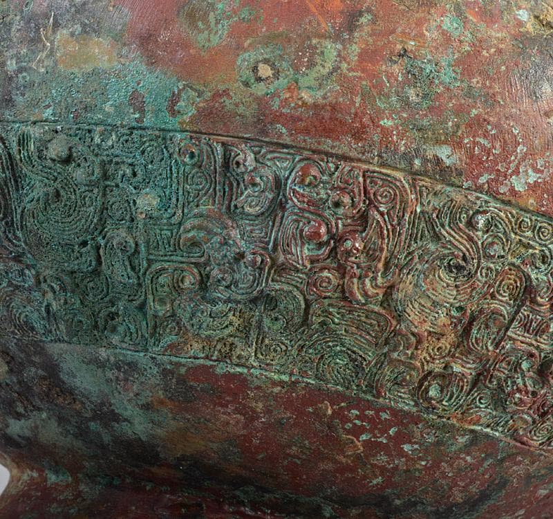 中国 古銅青銅 饕餮文神獣形 持ち手付尊 M R4502 - メルカリ