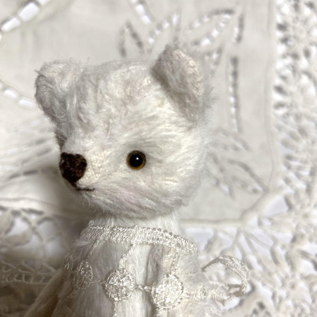 テディベア ハンドメイド ai bear 作家 手のひらサイズ 白熊 11㎝