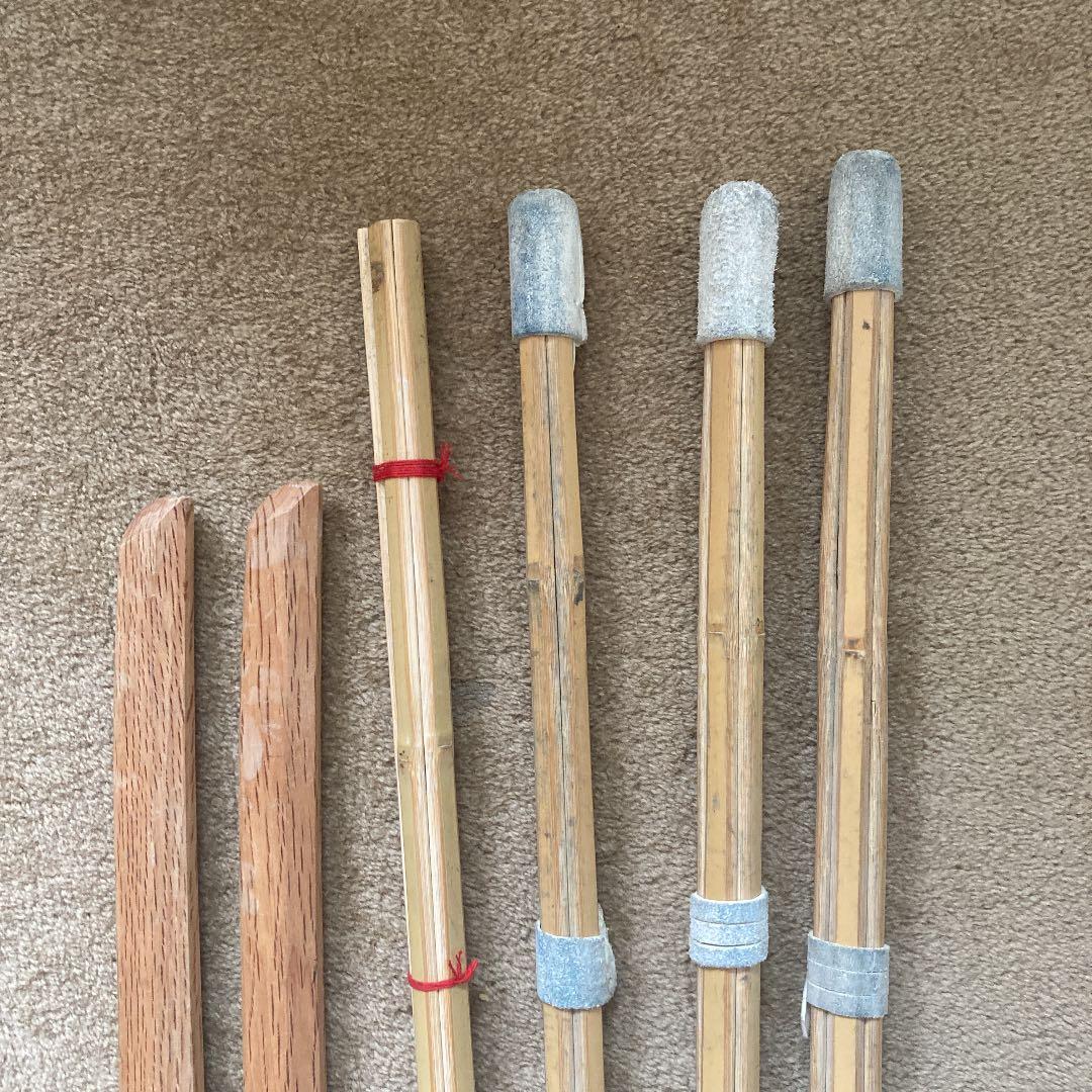 赤樫木刀2本　おまけ剣道34竹刀4本　竹刀袋