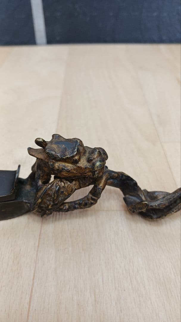 時代物　銅製　矢立　龍形　書道具　黄銅　真鍮