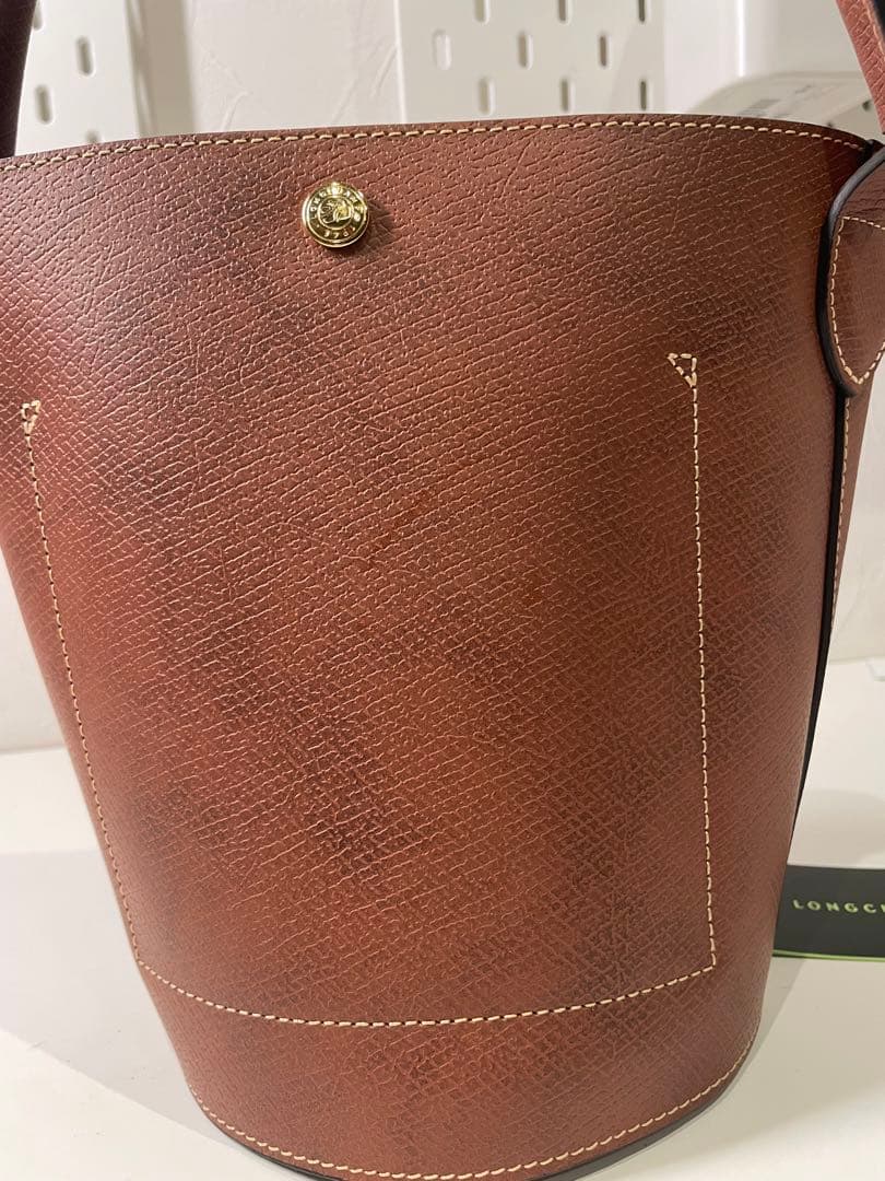 【極美品】LONGCHAMP CuirdeRussieブラウンレザーハンドバッグ