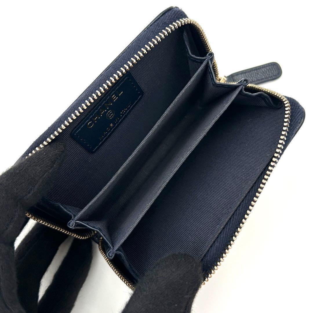 【極美品】シャネル マトラッセ キャビアスキン ケース クラシックジップ