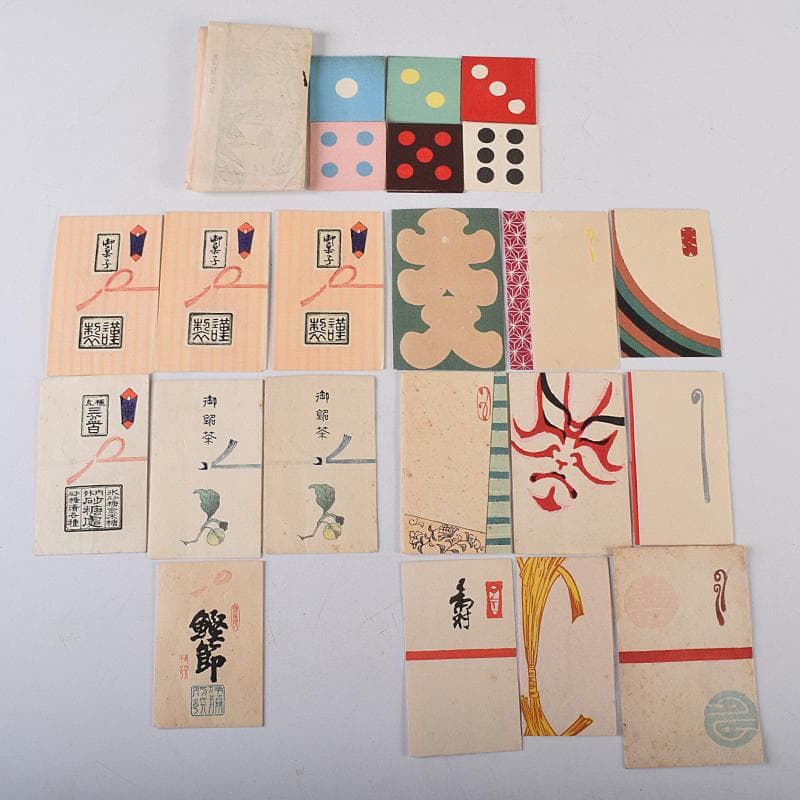 大正～昭和初期 木版画 古い御祝儀袋 ポチ袋 111枚まとめて 8719