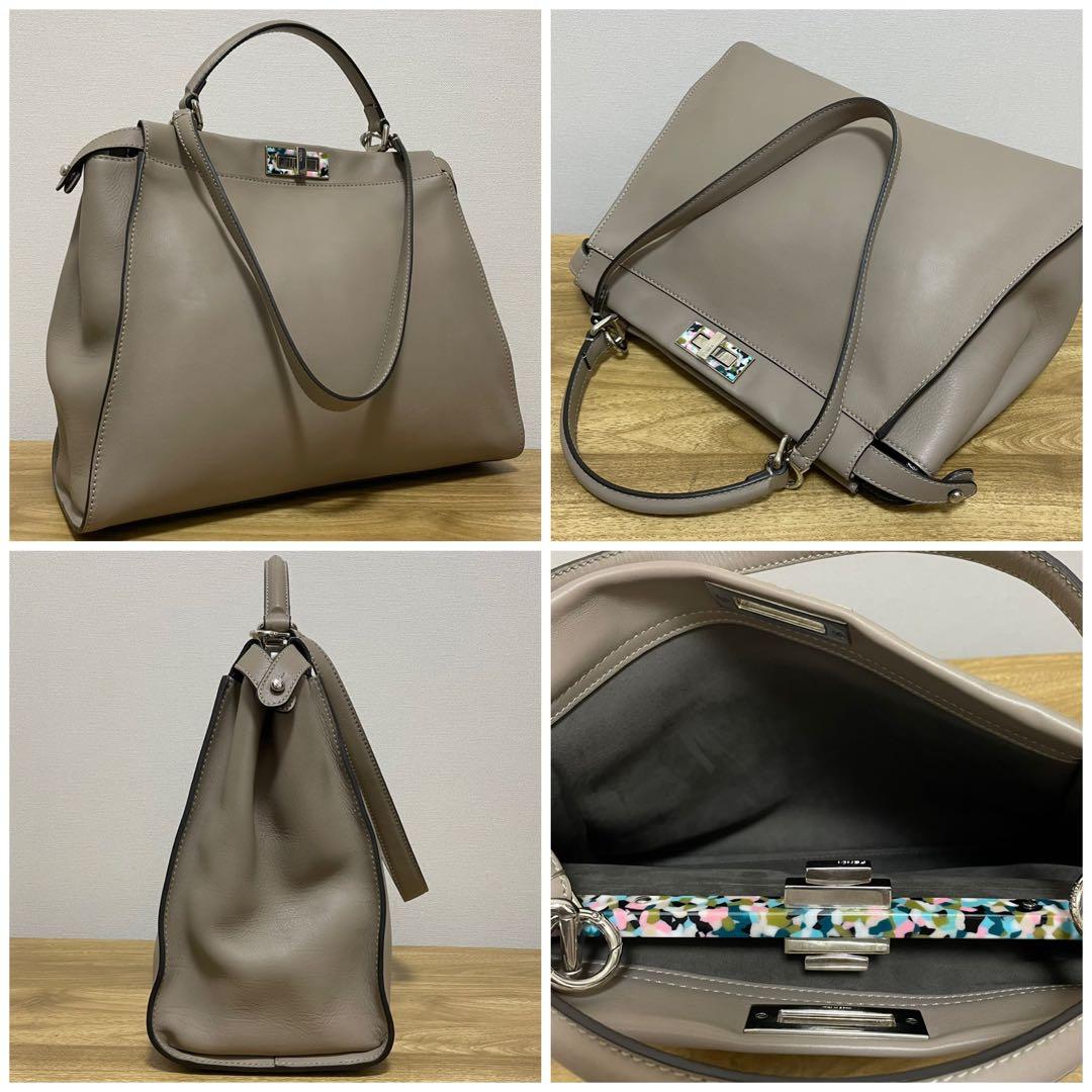 《極美品》FENDI（フェンディ ）レザー ハンドバッグ ベージュ系