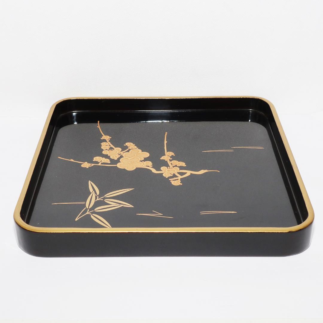 漆 蒔絵 小盆 松竹梅　20客　箱付き　レトロ　16.5cm