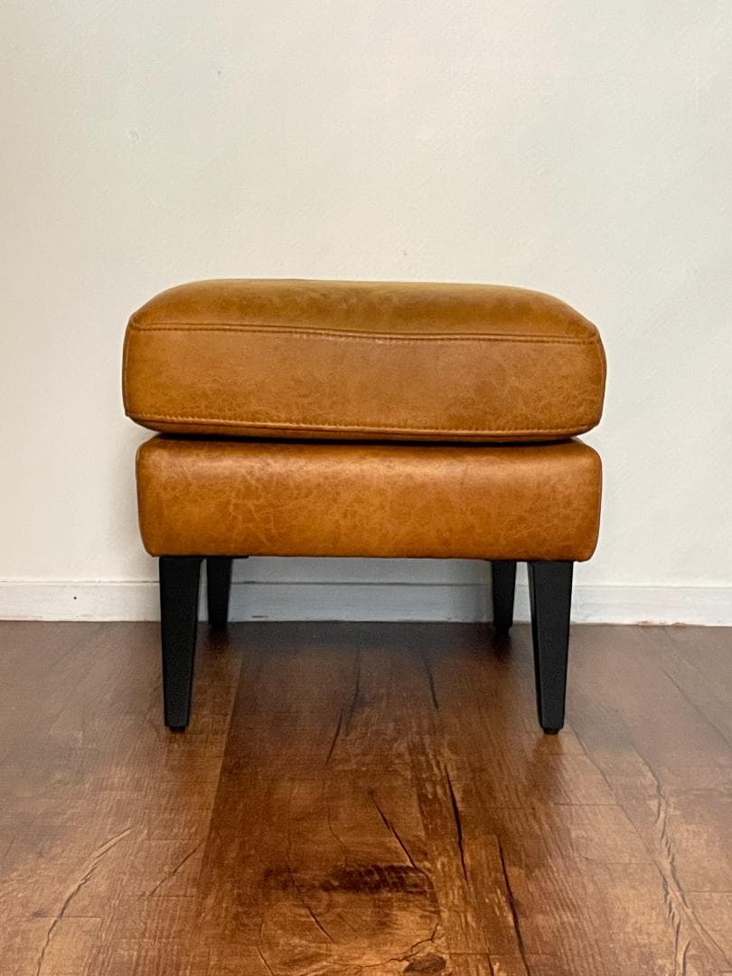 【ヴィンテージ調】 スツール｜ブラウン｜四角型｜高さ46cm・幅50cm