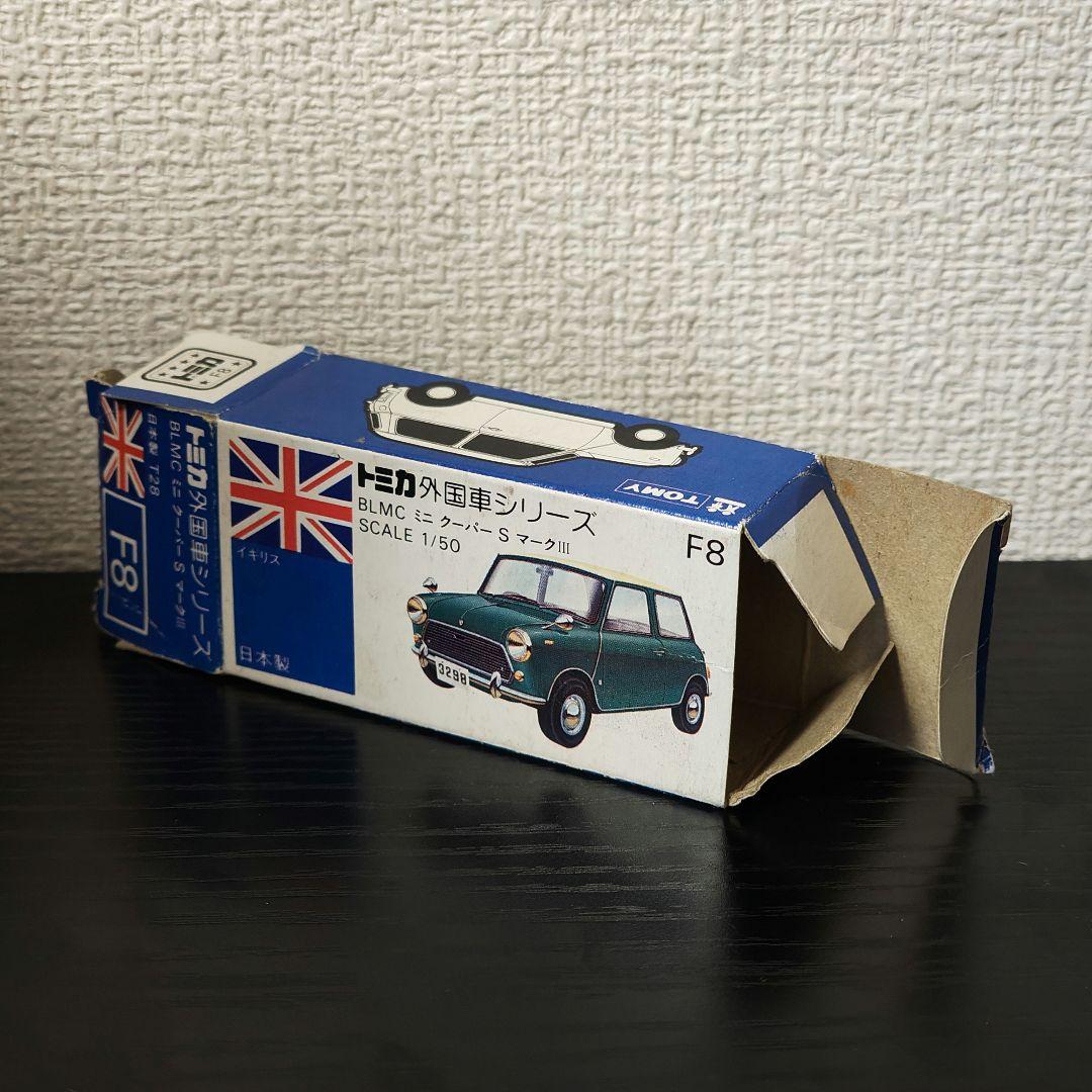 TOMICAトミカミニクーパー青/白輸出カラー箱付き