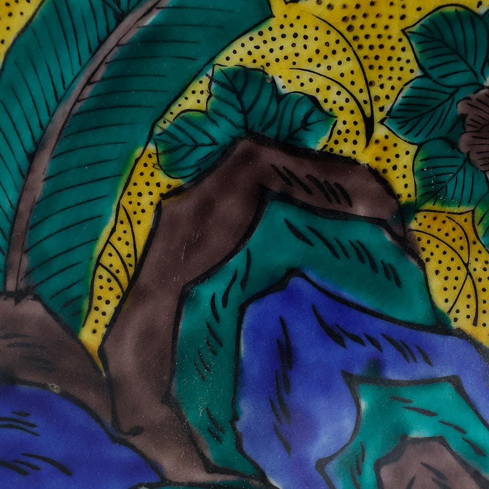 九谷焼 青手九谷 吉田屋写 九画飾皿 飾皿 花草文 唐津 唐物 - メルカリ