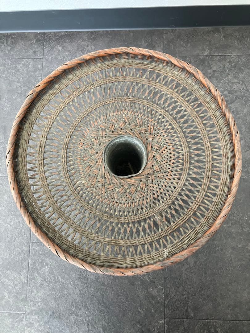 値下げ！古美術 生花 竹籠 花籠 唐物 花器 三足 古道具 籐