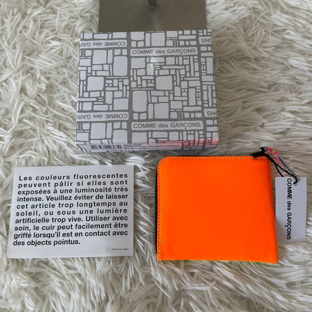 値下げ タグ 箱付 コムデギャルソン ミニ財布 蛍光色 ウォレット ケース