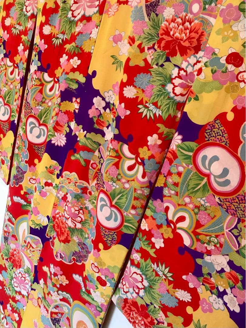 正絹 アンティーク着物 女の子 七五三 ◇雪輪 まり 橘 古典柄