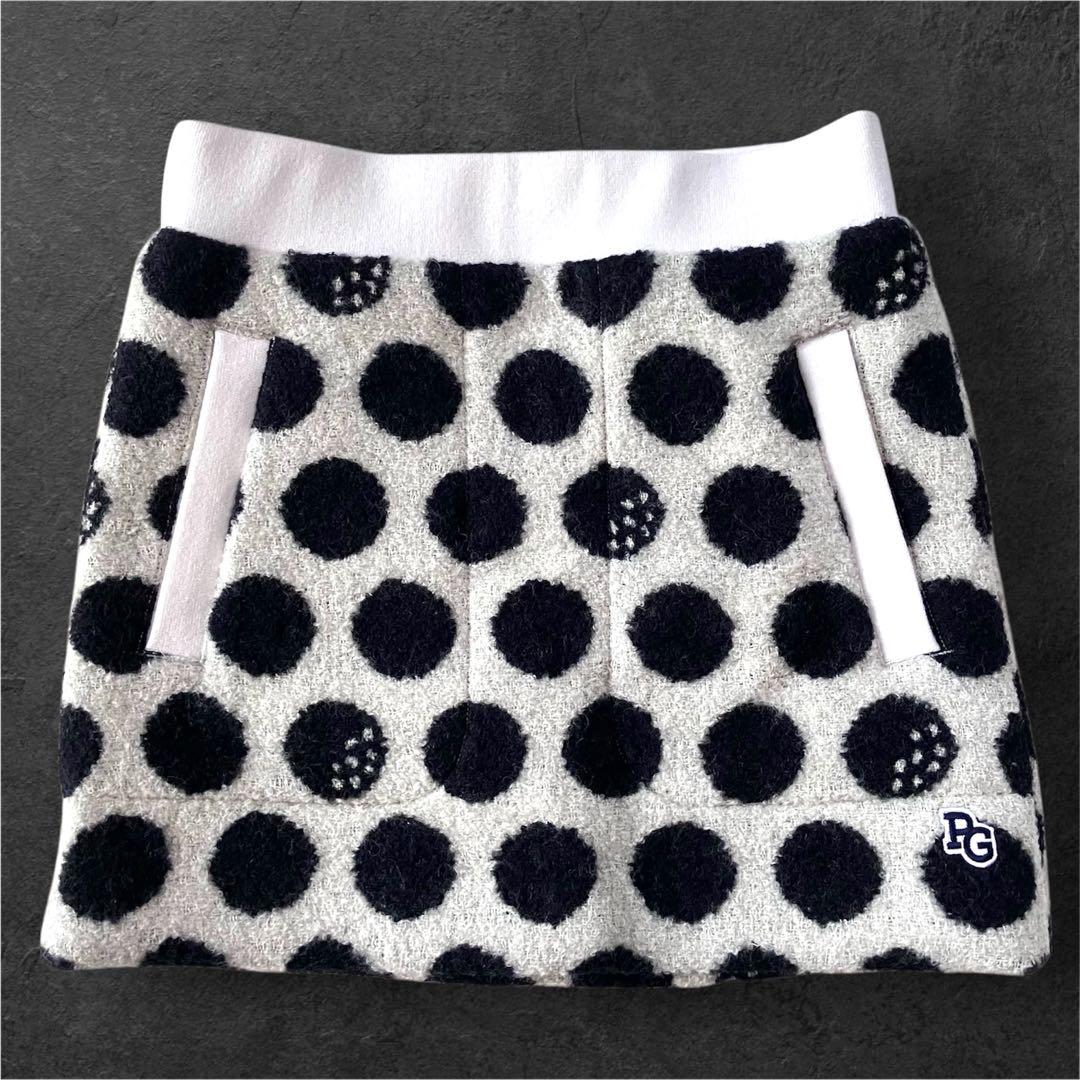 【新品】パーリーゲイツ　中綿リングチェックスカート BIGドット柄　0