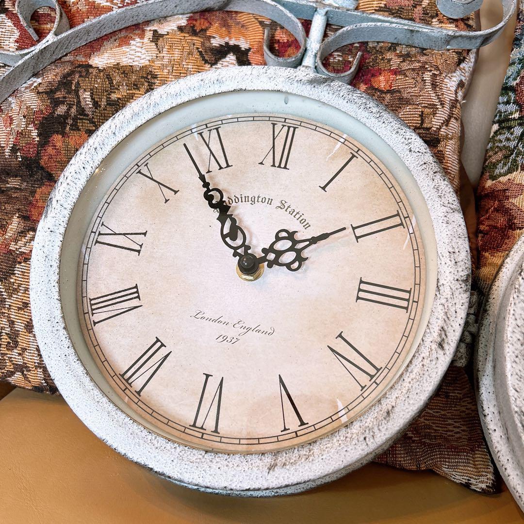 おしゃれな壁掛け時計 №.1 両面時計ウォールクロック アンティーク時計