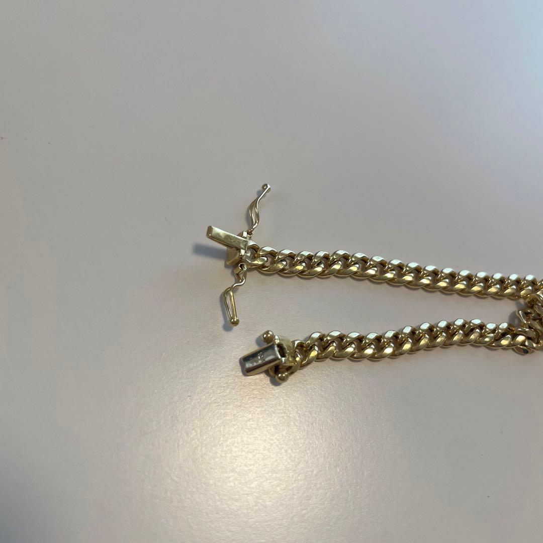 アヴァランチ　10k イエローゴールド　マイアミブレスレット　18cm メンズ