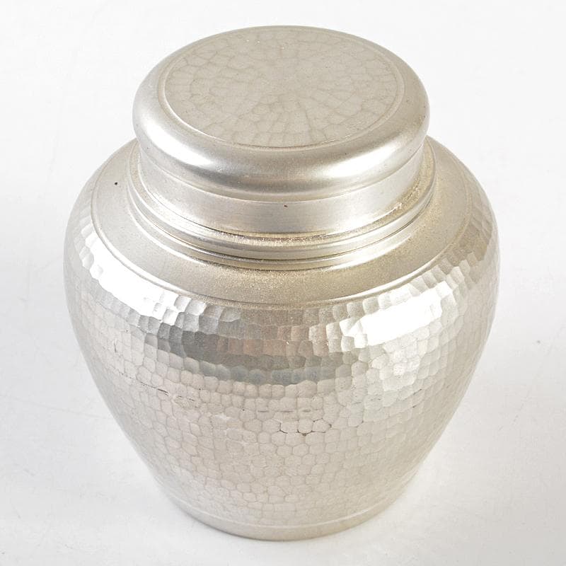 煎茶道具　錫半製　精錫　鎚目　茶壷　茶心壷　約251g　M　R7242