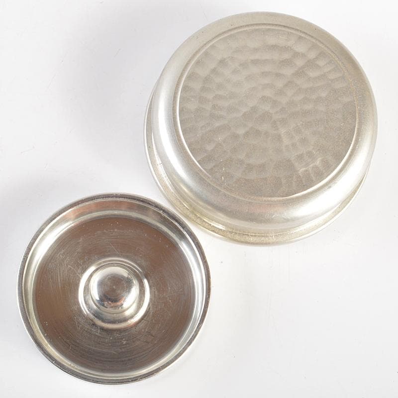 煎茶道具　錫半製　精錫　鎚目　茶壷　茶心壷　約251g　M　R7242