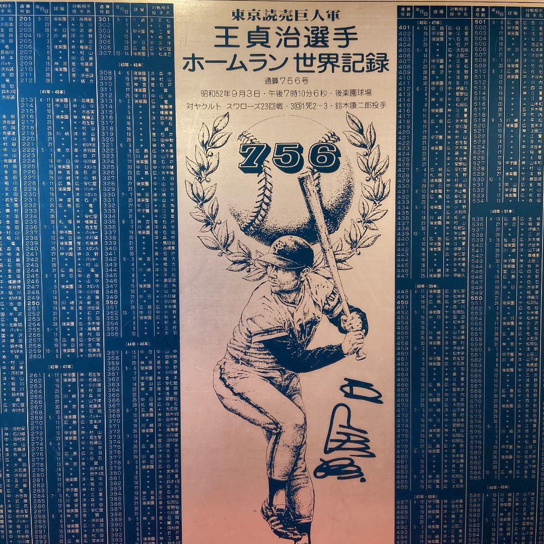 王貞治選手756号世界記録記念パネル