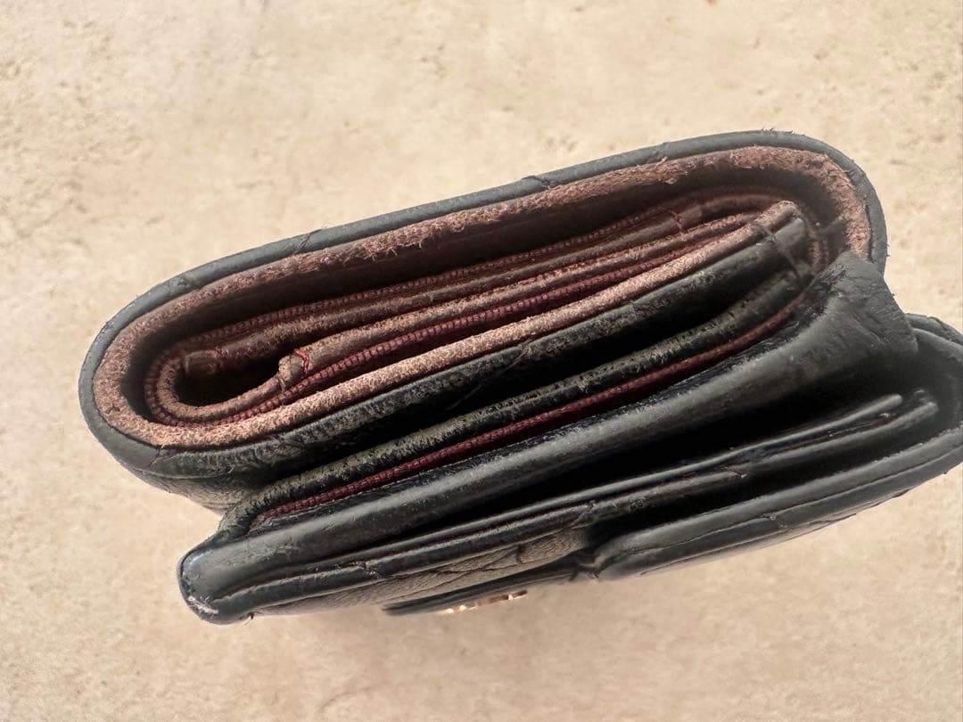 Chanel ブラック キルティング 三つ折り財布