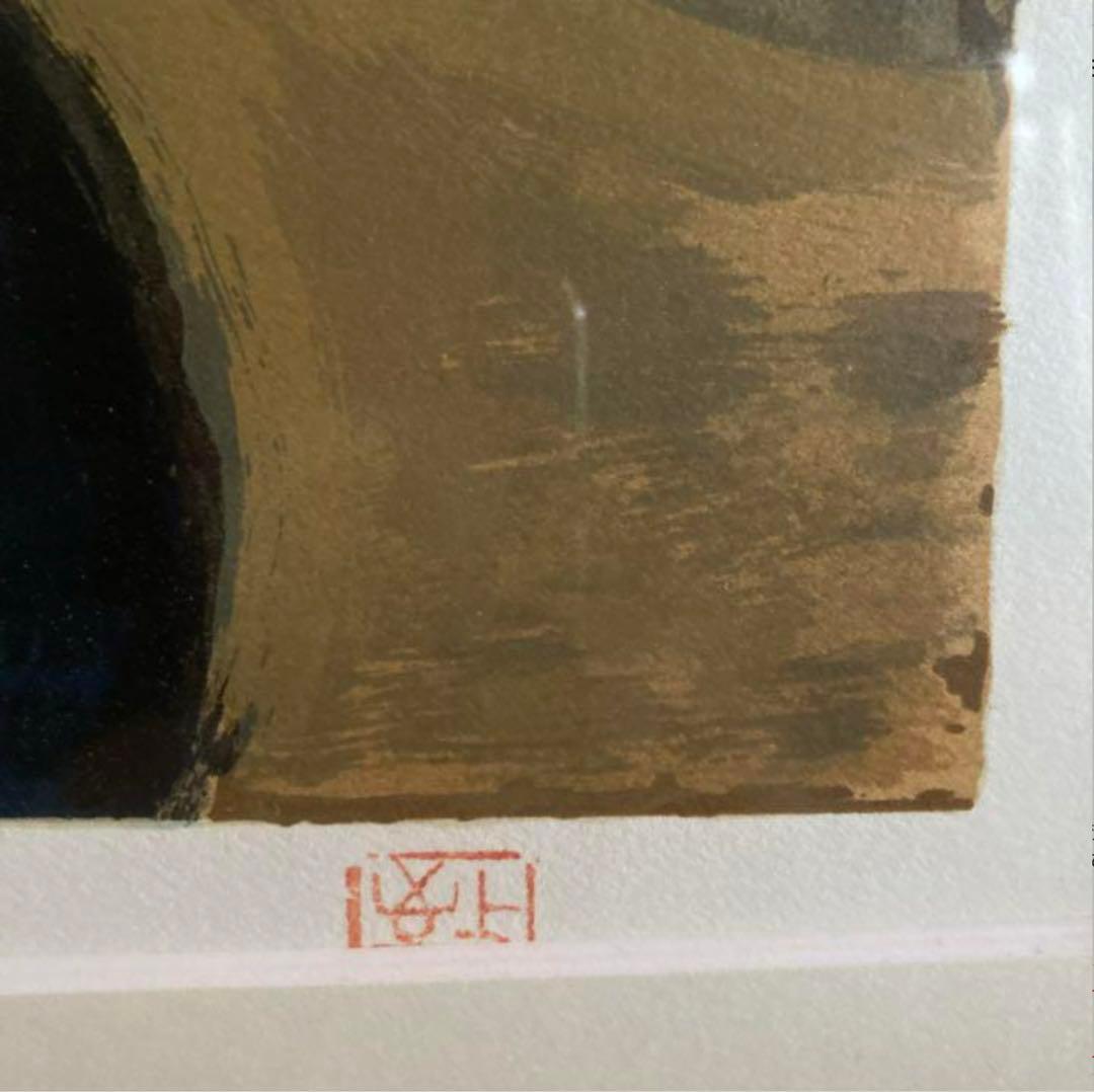 小山敬三 リトグラフ 花 薔薇 92/200 額付き 22.01.23-1