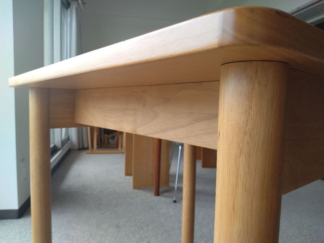 【美品】MUJI無印良品 木製テーブル70×70cm ラバーウッド材ナチュラル