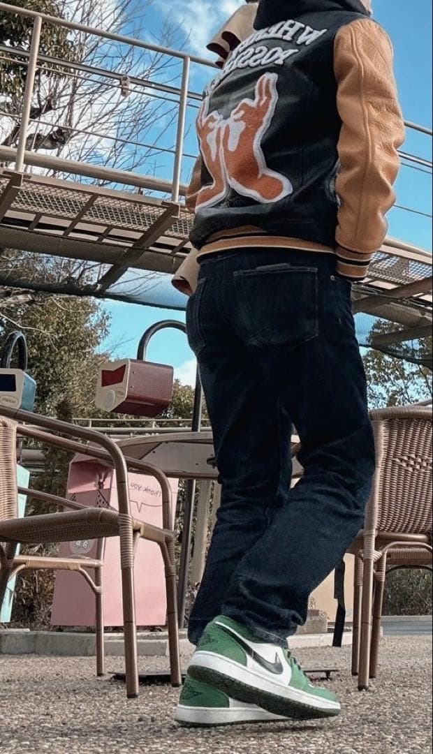 ZARA レザーボンバージャケット スタジャン