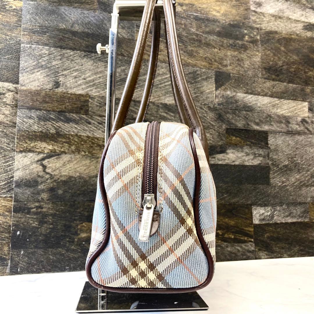 希少色 バーバリーブルーレーベル ミニボストン バッグ ノバチェック ホースロゴ