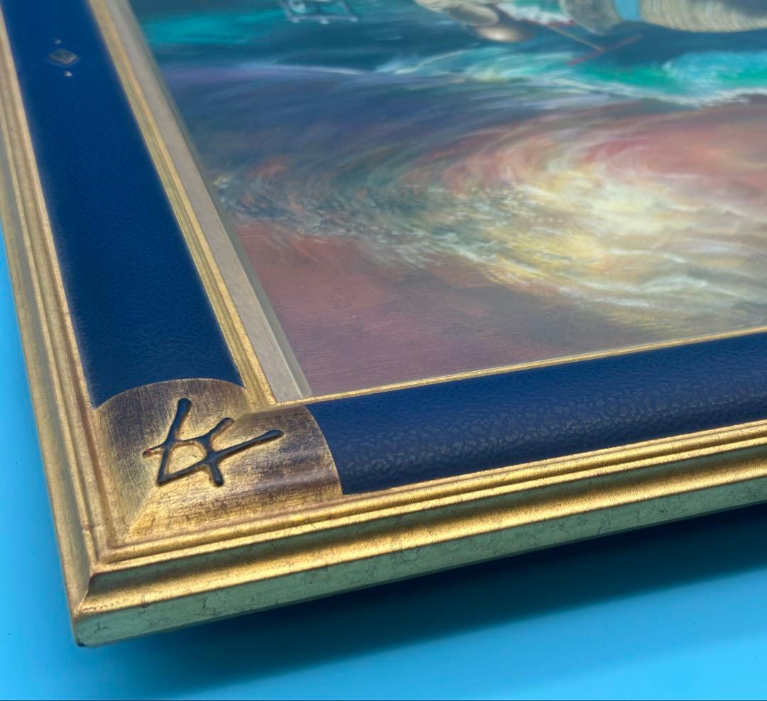 安*雄様 八代亜紀 『海への想い（静）』 油彩画 直筆サイン入り