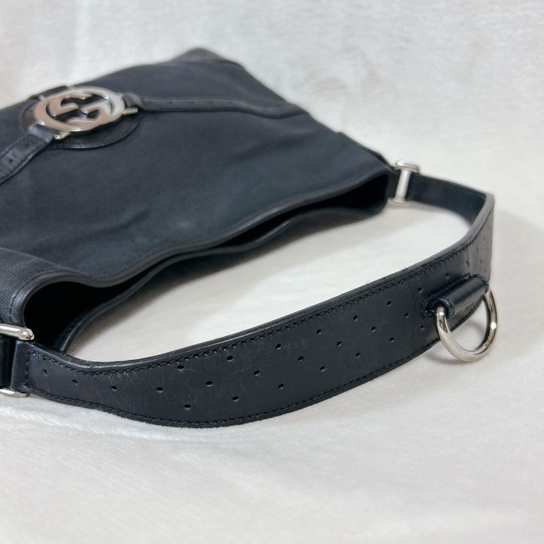 ✨希少✨GUCCI グッチ ワンショルダー インターロッキング 黒 ビッグロゴ