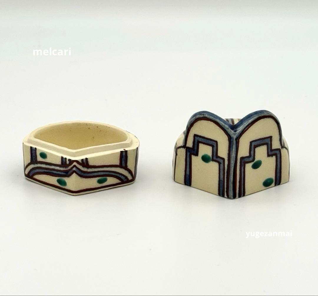 清閑寺窯 杉田祥平 絵安南冠 香合 茶道具 本人作