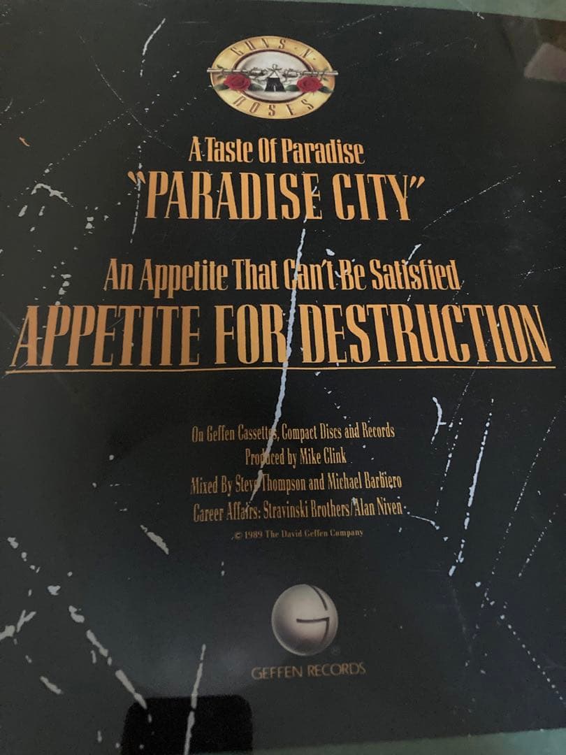 激レア Guns N' Roses プロモポスター ガンズアンドローゼズ axl