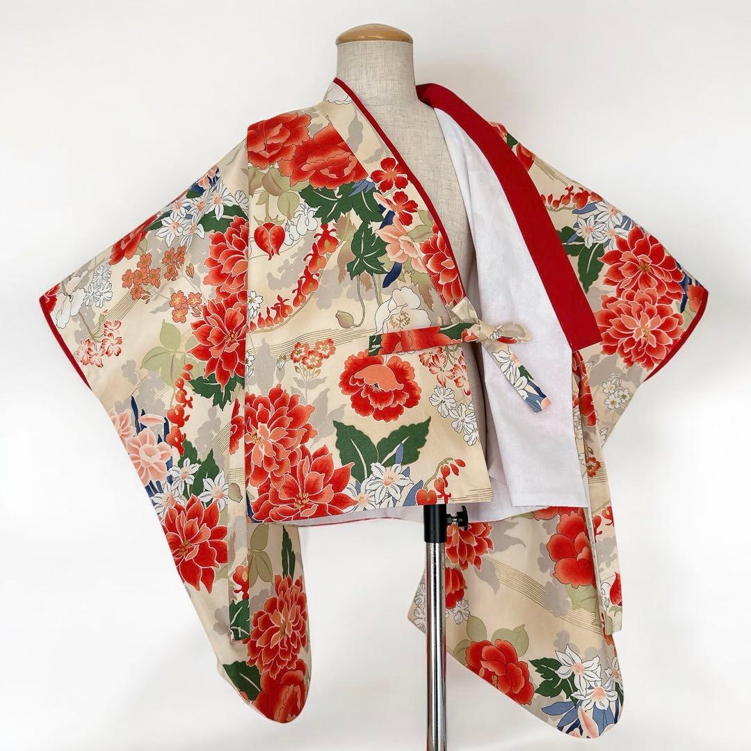 やな★［ぼたん］被布コート3点セット ꕤハンドメイドꕤ七五三 3歳 女の子