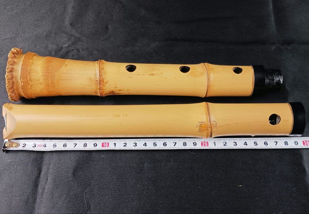 Y3110-4 琴古流 尺八 草野鈴風 全長55㎝ 竹製