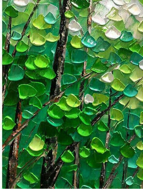 自然の風景 ミニマリストのモダンな手描きの風景油絵