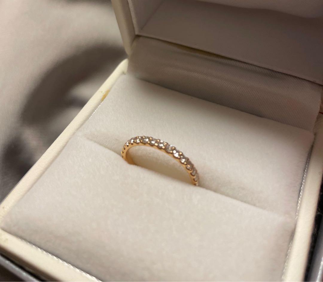 美品　スタージュエリー フルエタニティ　ダイヤ&ゴールドリング9号