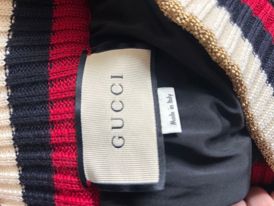 【美品】GUCCI 膝丈ニットスカート　ツイード